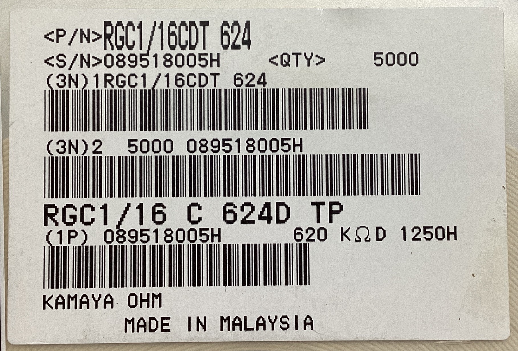 RGC1/16C624DTP