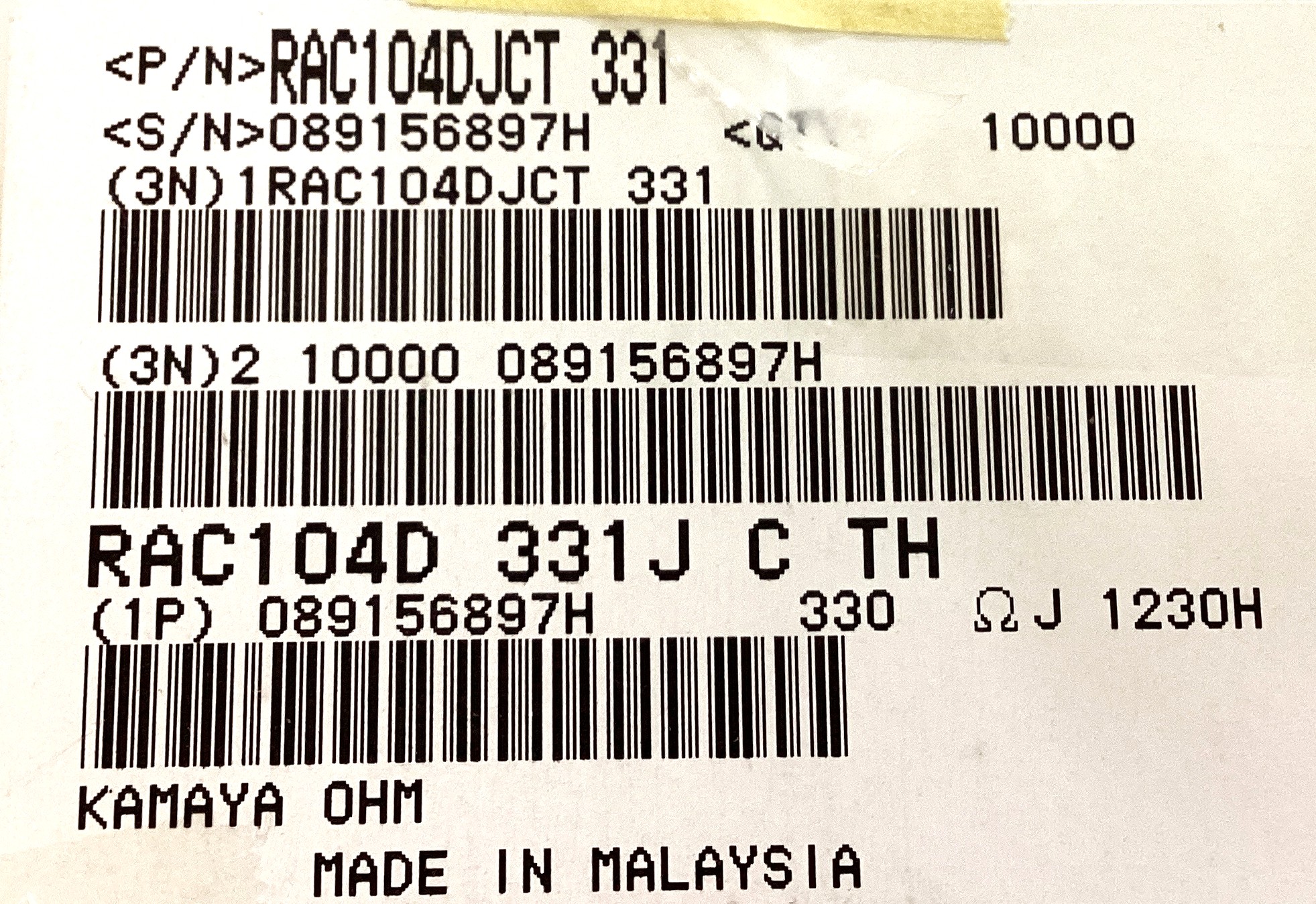 RAC104D331JCTH