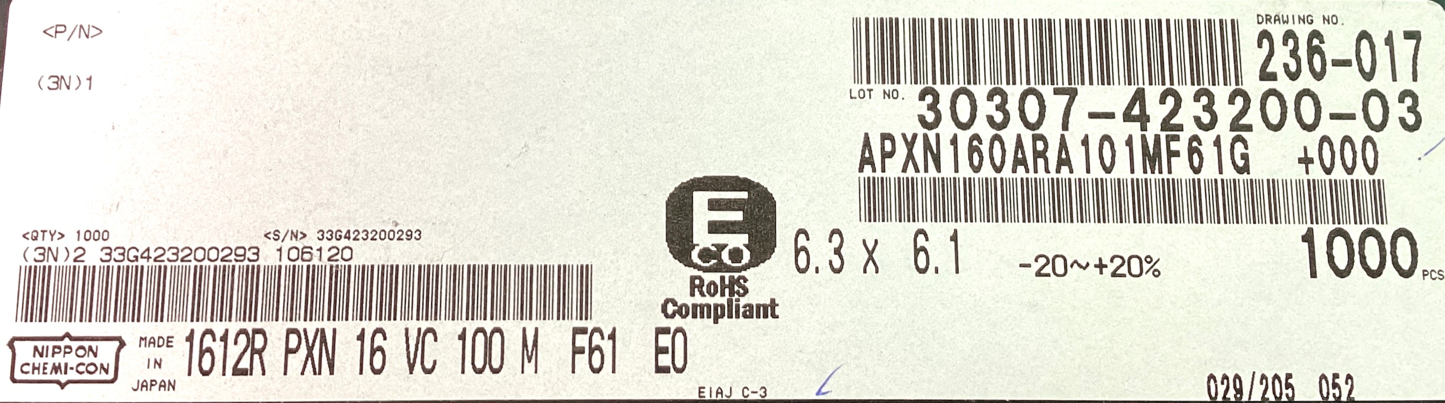 APXN160ARA101MF61G