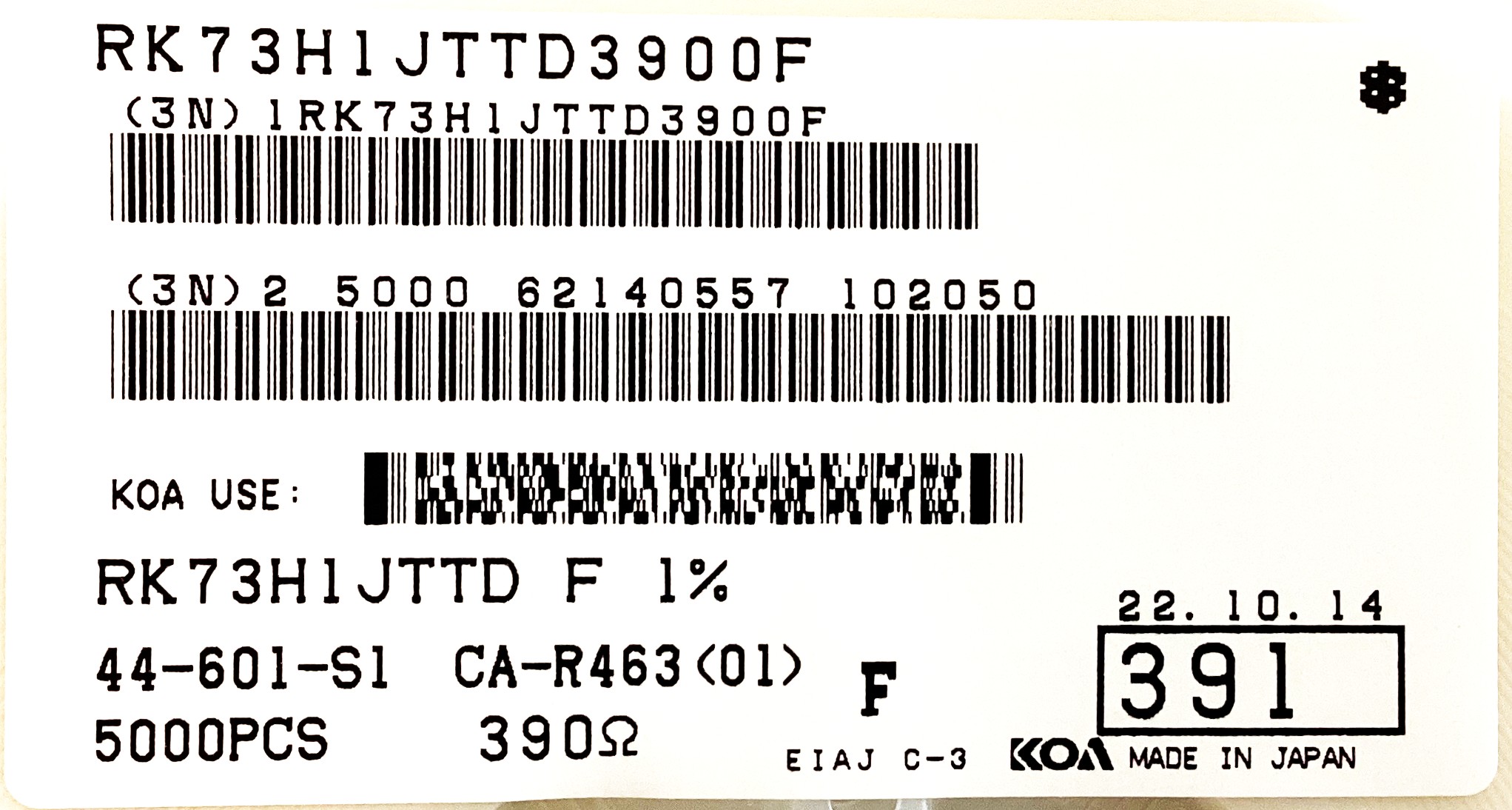 RK73H1JTTD3900F