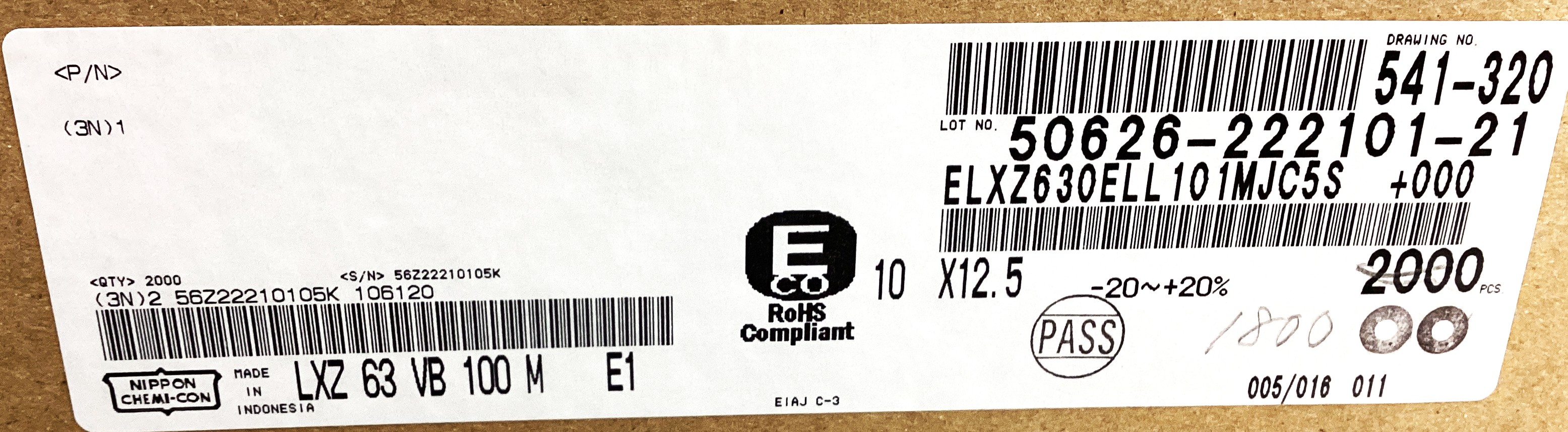 ELXZ630ELL101MJC5S