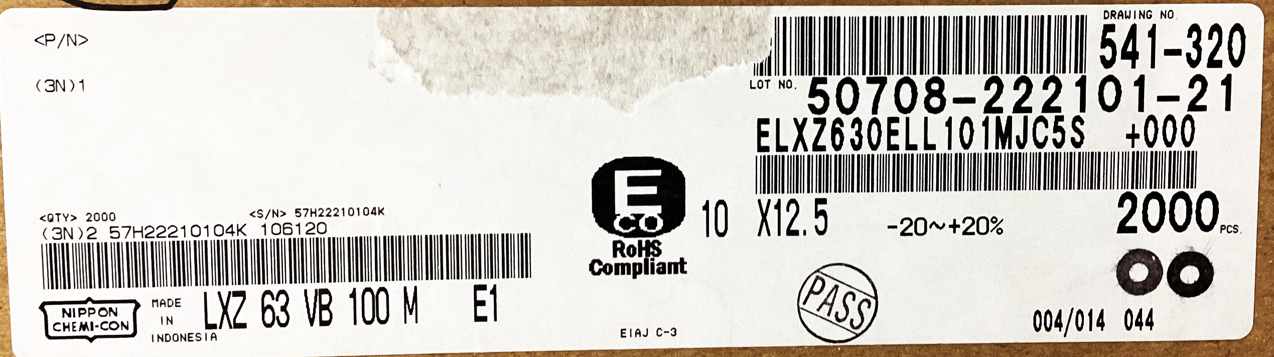 ELXZ630ELL101MJC5S