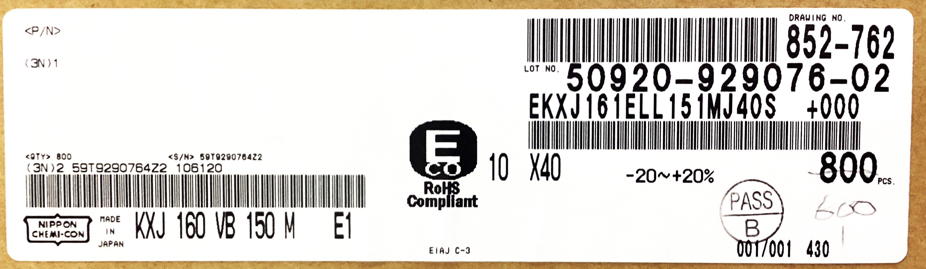 EKXJ161ELL151MJ40S