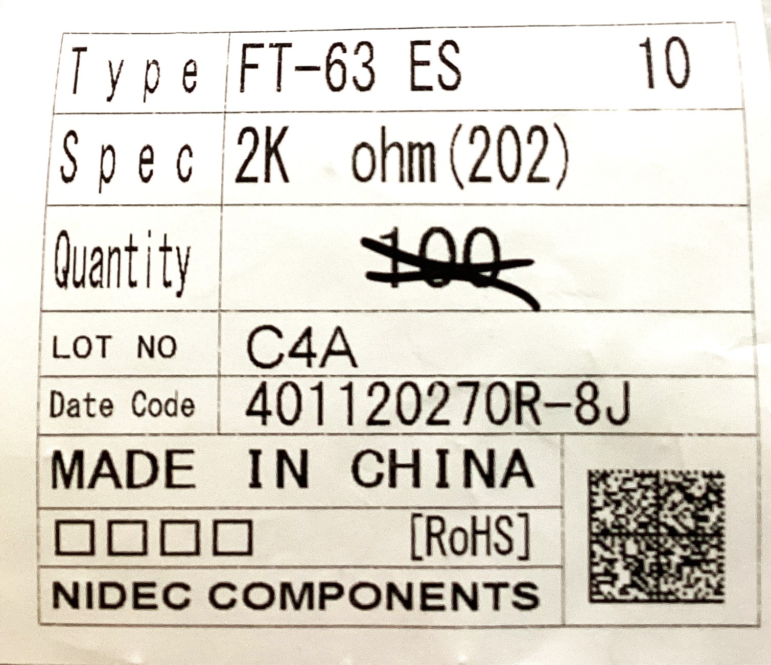 FT-63ES 2KOHM(202)