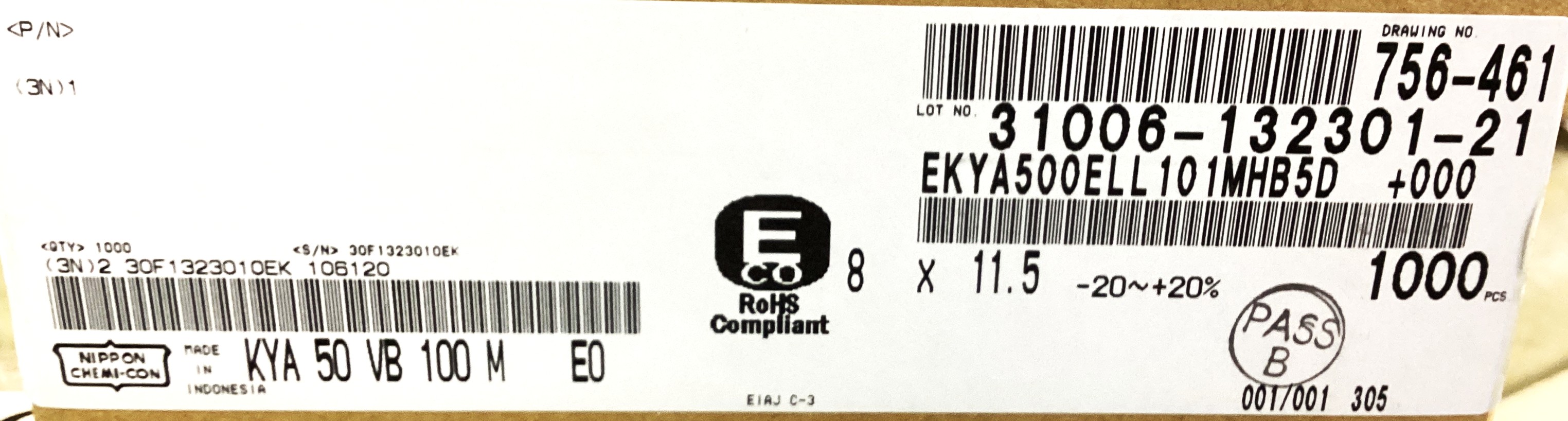 EKYA500ELL101MHB5D