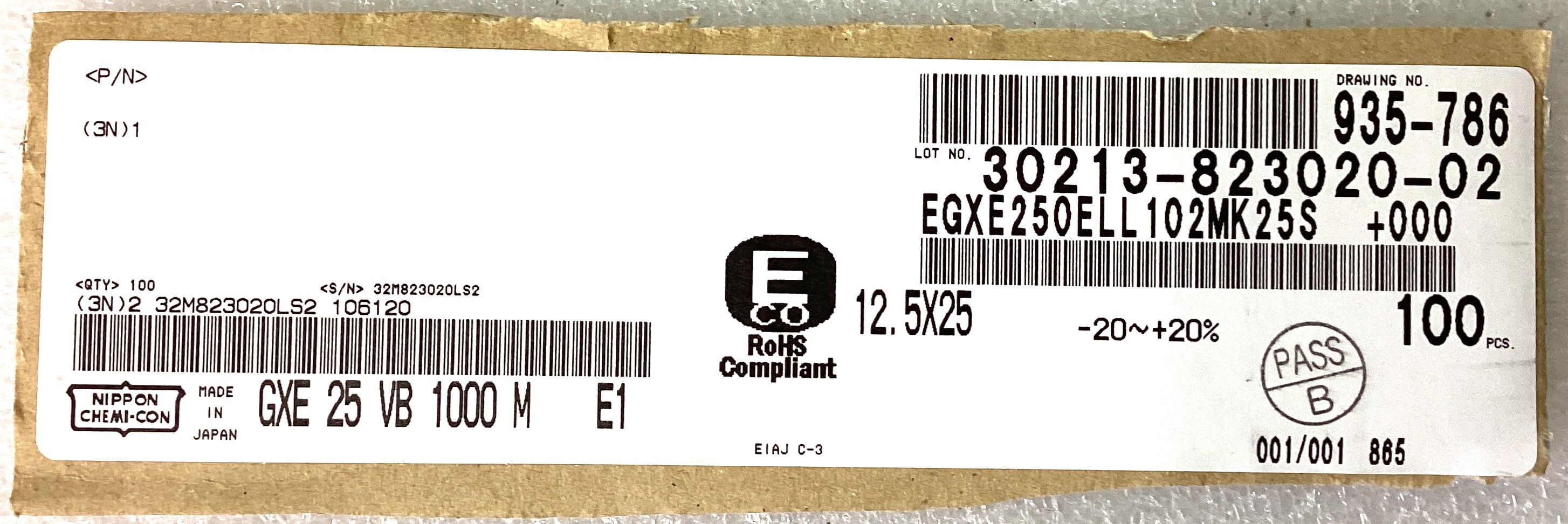 EGXE250ELL102MK25S