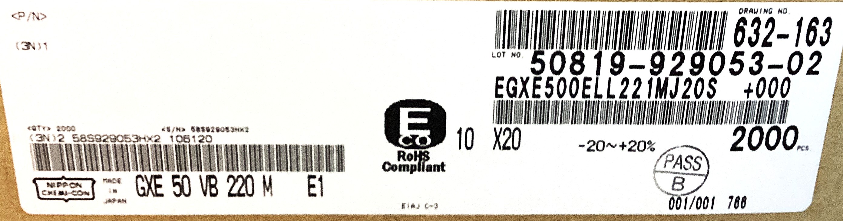 EGXE500ELL221MJ20S