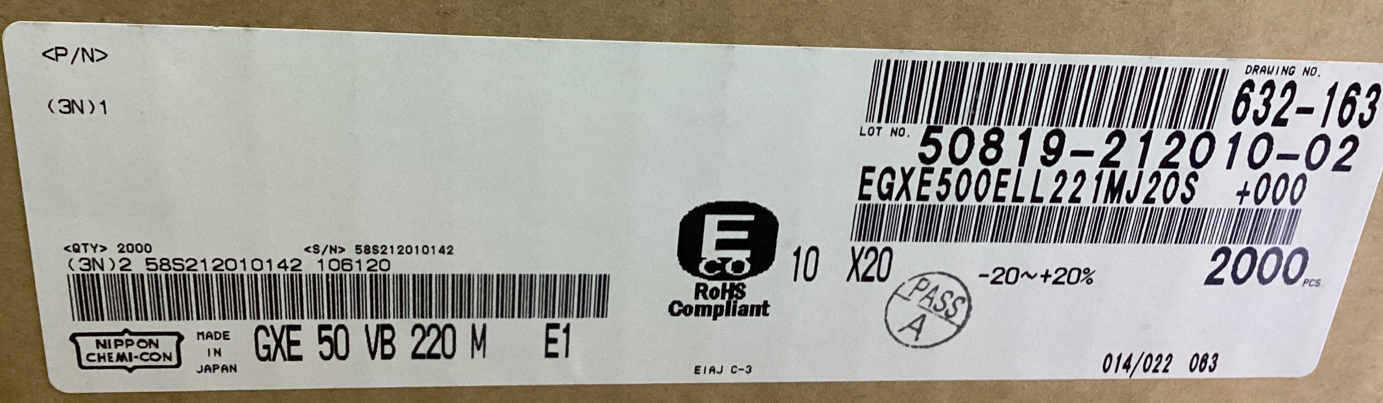 EGXE500ELL221MJ20S