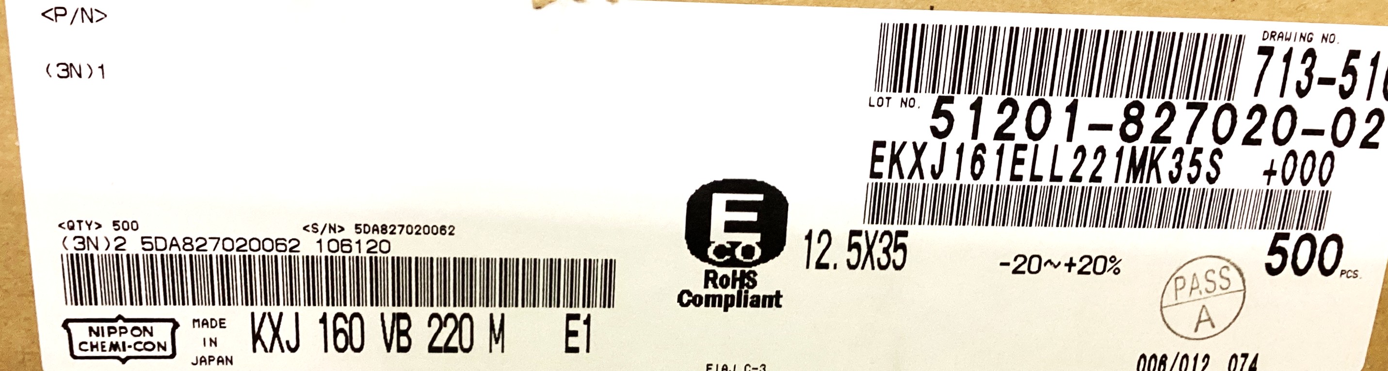EKXJ161ELL221MK35S