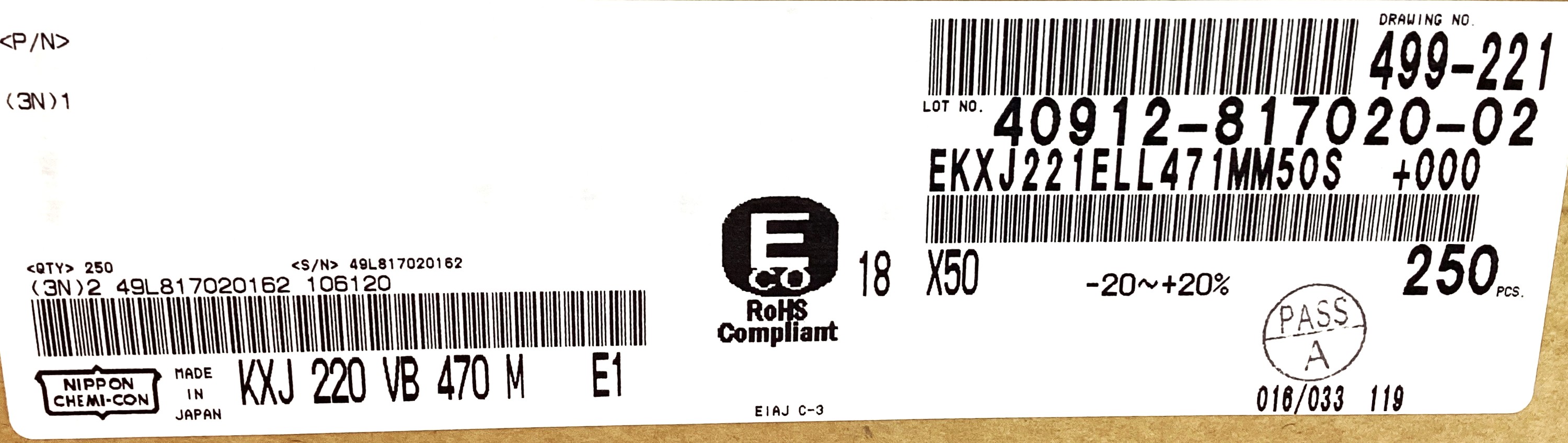 EKXJ221ELL471MM50S