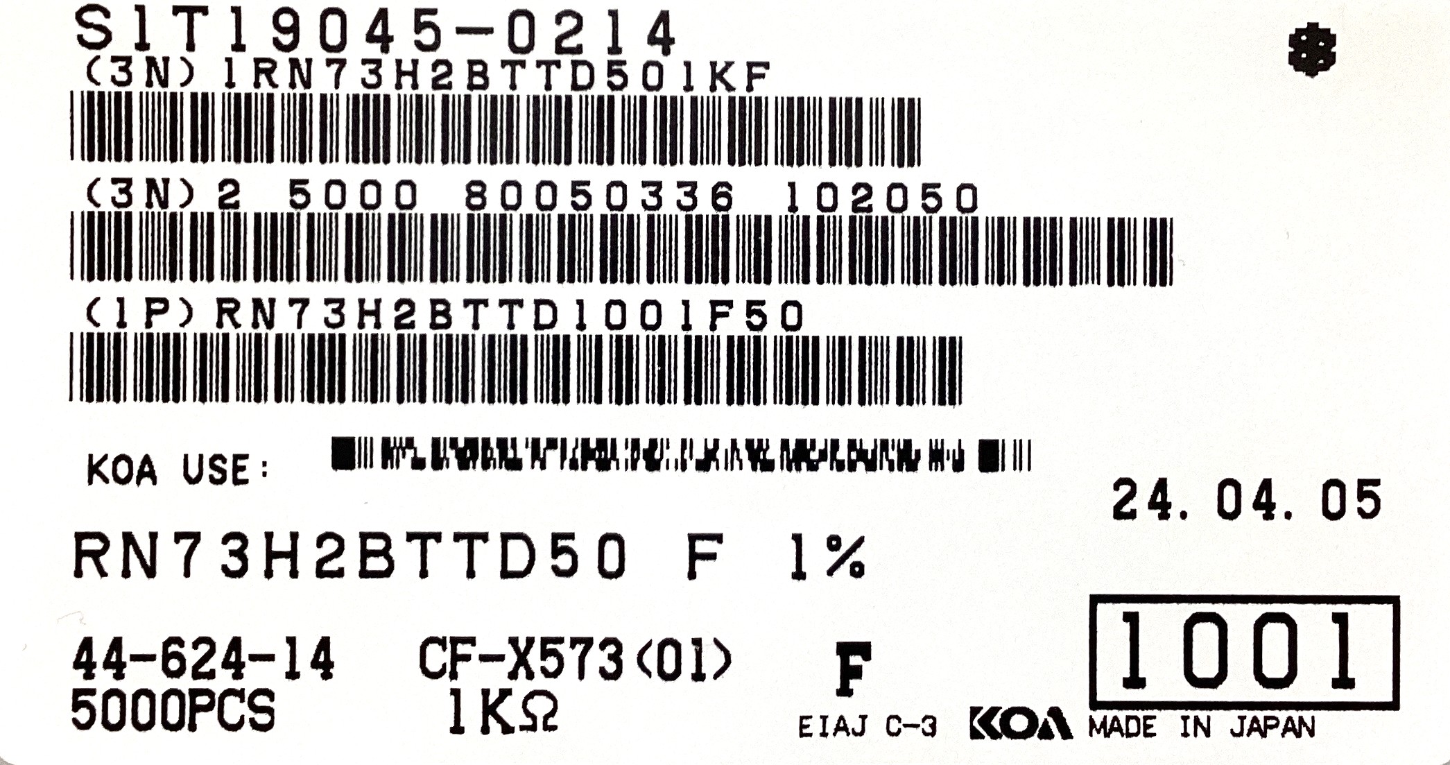 RN73H2BTTD1001F50