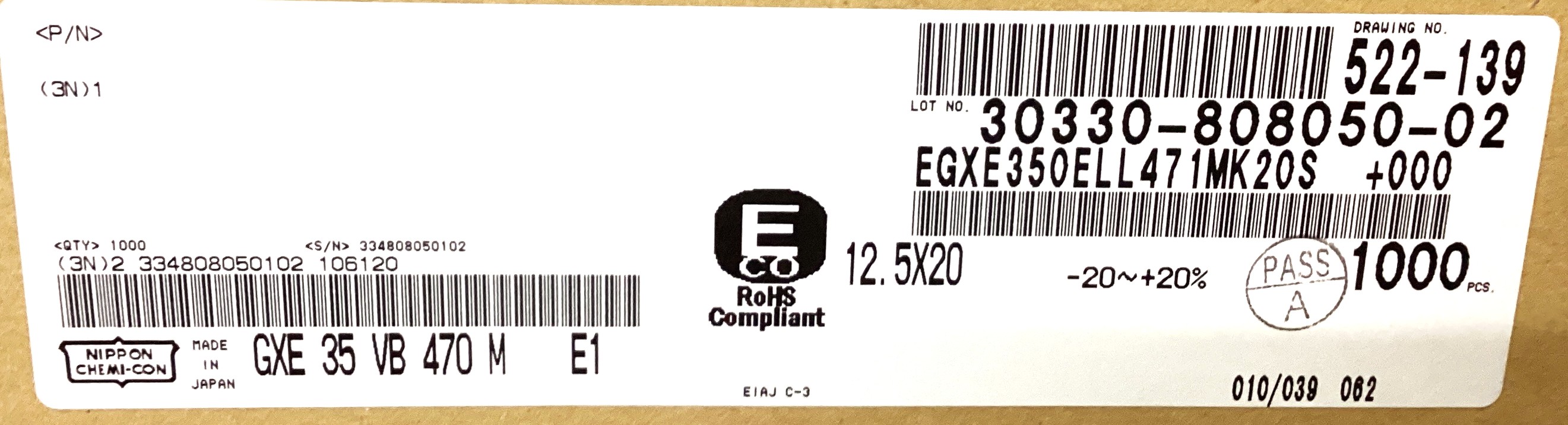 EGXE350ELL471MK20S